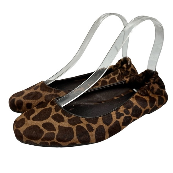 Donald J Pliner Boli H9 Camel Expresso Giraffe Calf Hair Ballet Flats 6.5 - Picture 1 of 13